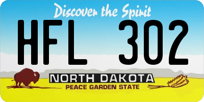 ND license plate HFL302
