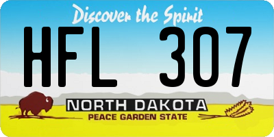 ND license plate HFL307