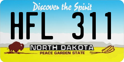 ND license plate HFL311