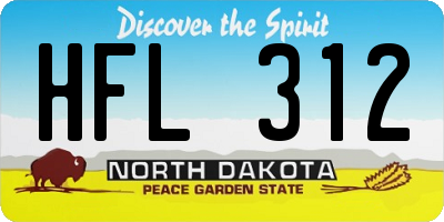 ND license plate HFL312