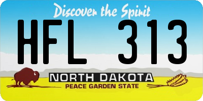 ND license plate HFL313