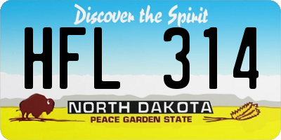 ND license plate HFL314