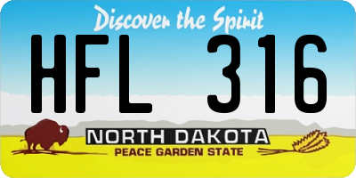 ND license plate HFL316