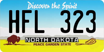 ND license plate HFL323