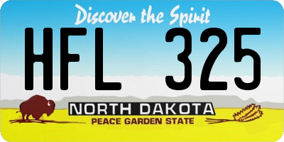 ND license plate HFL325