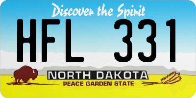 ND license plate HFL331