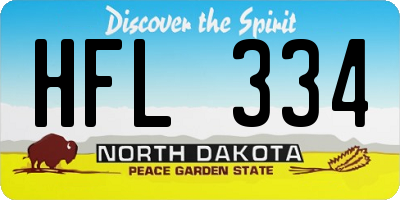 ND license plate HFL334