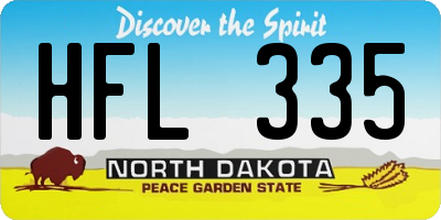 ND license plate HFL335