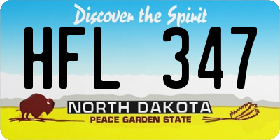 ND license plate HFL347