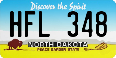 ND license plate HFL348