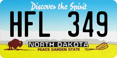 ND license plate HFL349