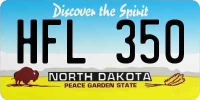 ND license plate HFL350