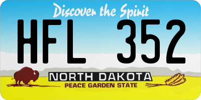 ND license plate HFL352