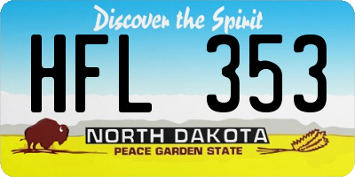ND license plate HFL353