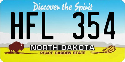 ND license plate HFL354