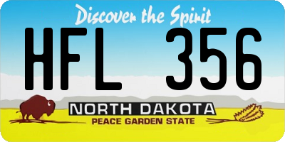 ND license plate HFL356