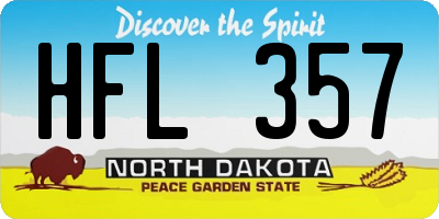 ND license plate HFL357