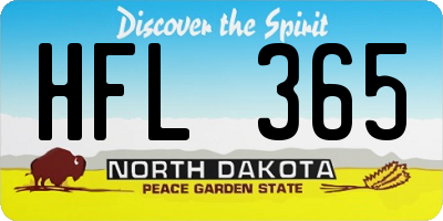 ND license plate HFL365