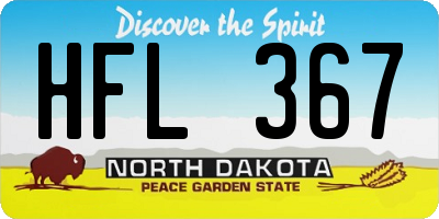 ND license plate HFL367