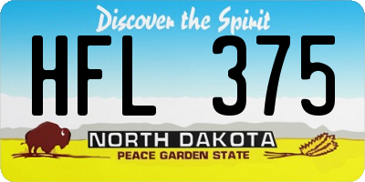 ND license plate HFL375