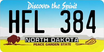ND license plate HFL384