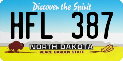 ND license plate HFL387