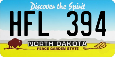 ND license plate HFL394
