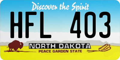 ND license plate HFL403
