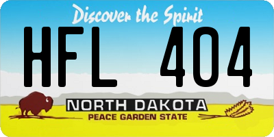 ND license plate HFL404