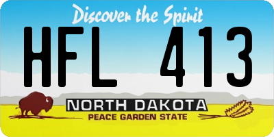 ND license plate HFL413