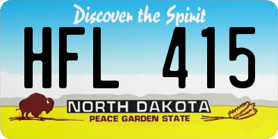ND license plate HFL415
