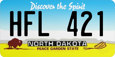 ND license plate HFL421