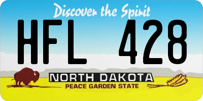 ND license plate HFL428