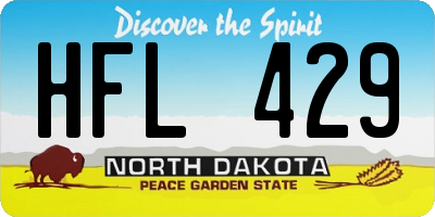 ND license plate HFL429