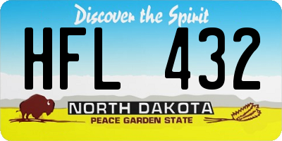 ND license plate HFL432