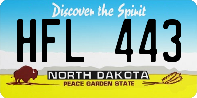 ND license plate HFL443