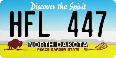 ND license plate HFL447