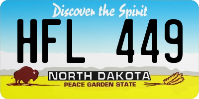 ND license plate HFL449