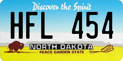 ND license plate HFL454