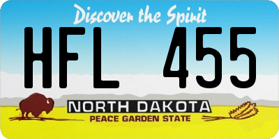 ND license plate HFL455