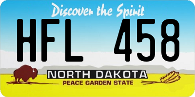 ND license plate HFL458