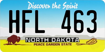 ND license plate HFL463