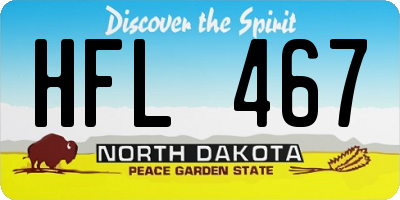 ND license plate HFL467