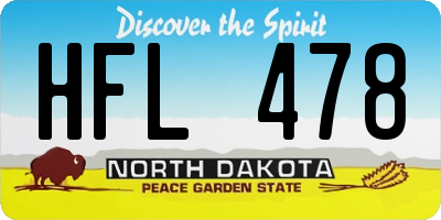 ND license plate HFL478