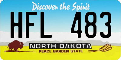 ND license plate HFL483