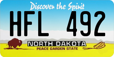ND license plate HFL492