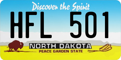 ND license plate HFL501