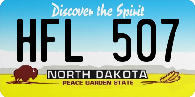 ND license plate HFL507