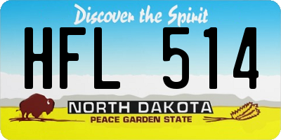 ND license plate HFL514