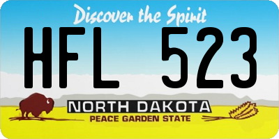 ND license plate HFL523